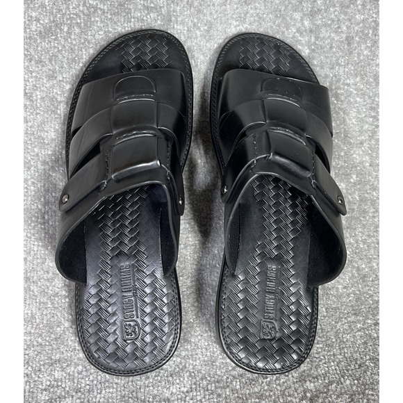 Stacy Adams Seaside Slip On Slide Sandals Mens Size 12 Black Shoes NIB 25005 - Picture 8 of 11